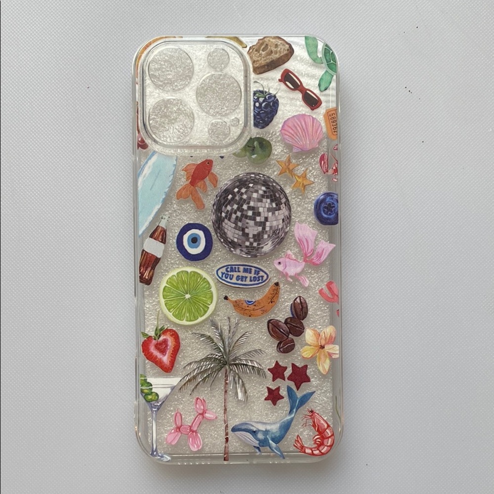 Clear Phone Case with Colorful Design